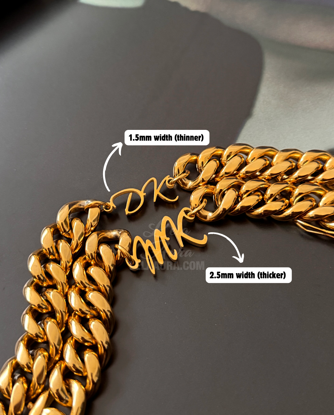 Custom Initials | Adorn Cuban Bracelet (16mm)