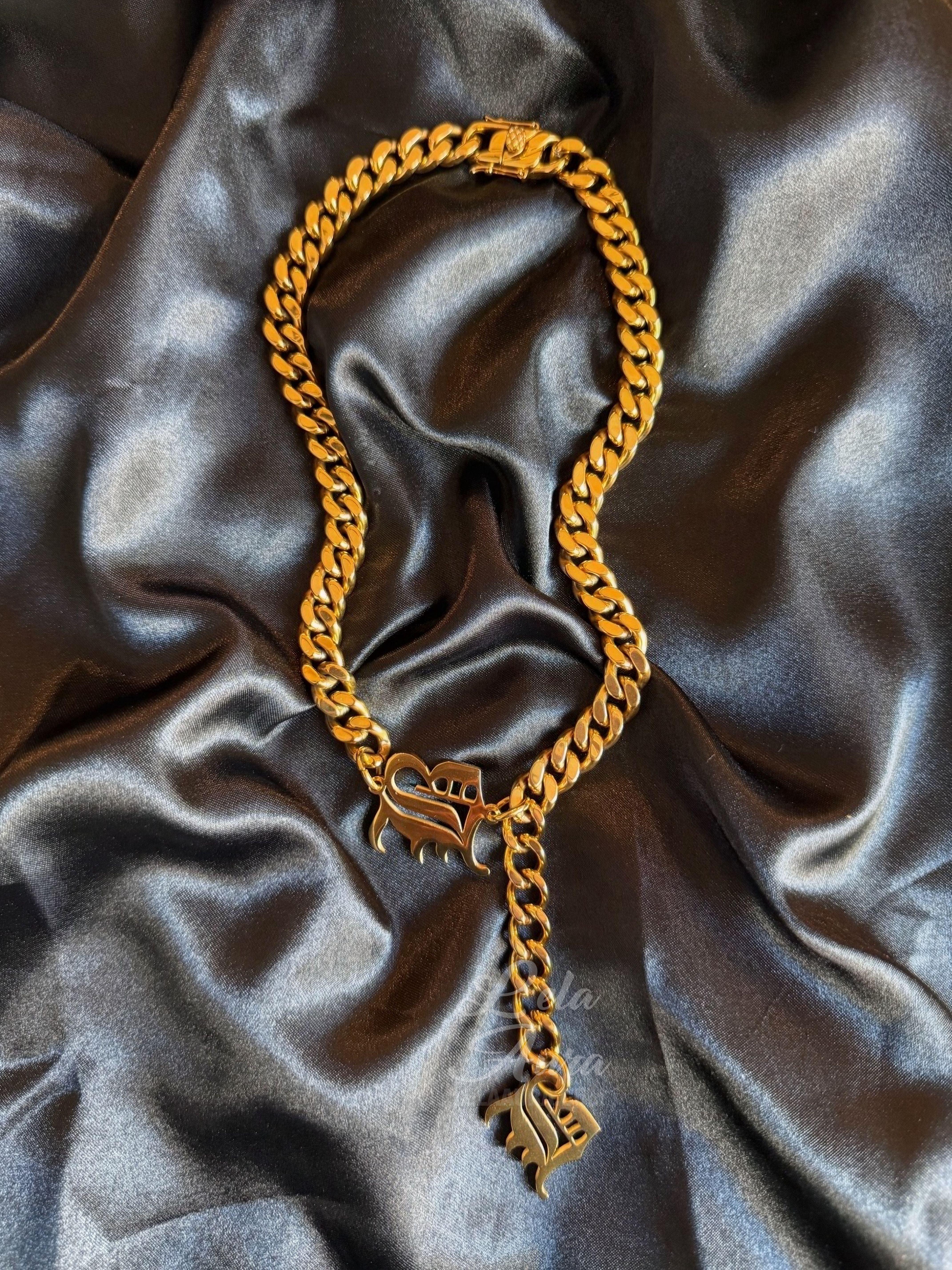 Love Letter Initial (A-Z) Cuban Drop Necklace