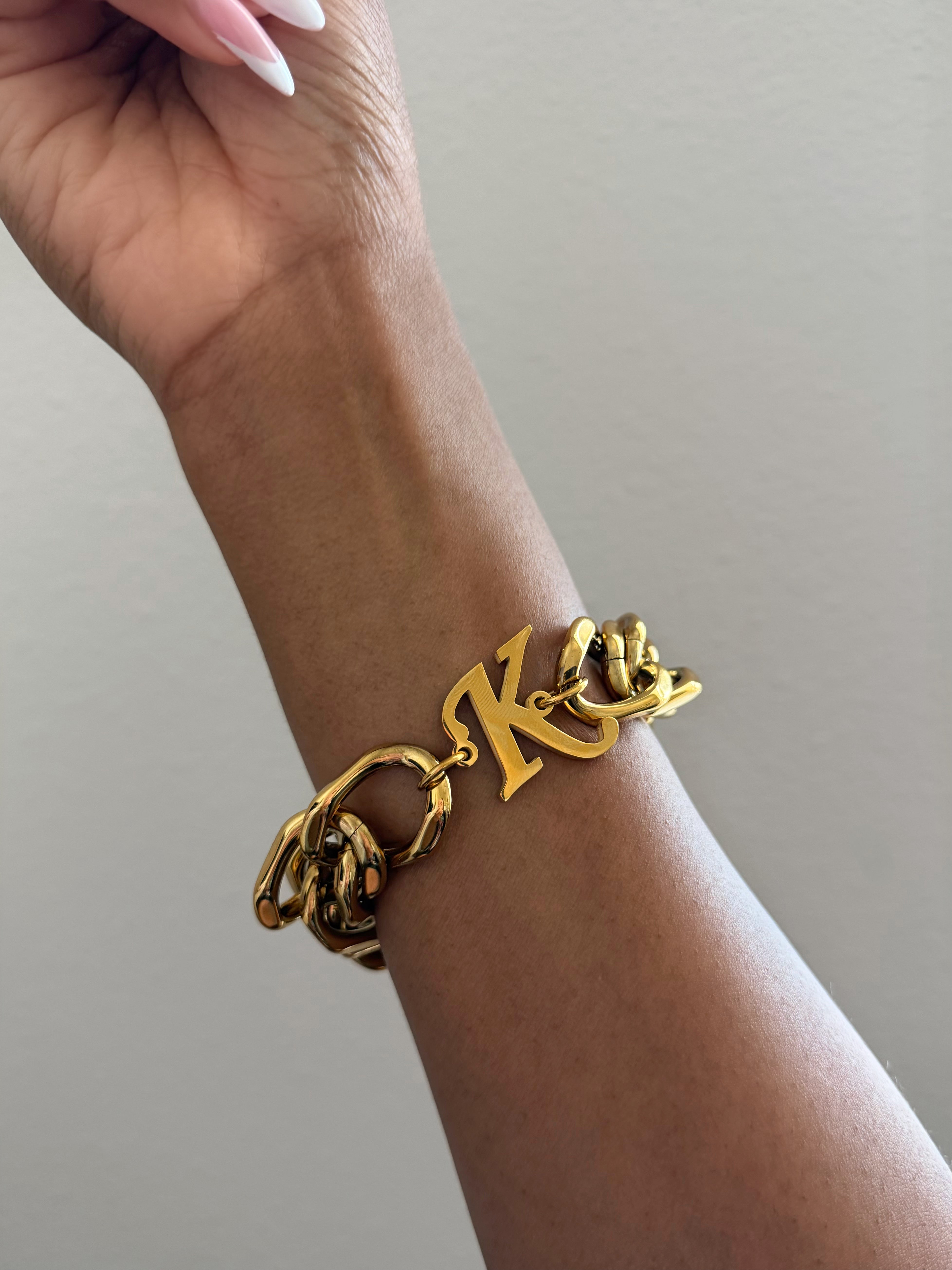 Heavy Hitter Cuban Initial (A-Z) Pendant Bracelet (20mm)